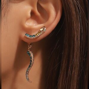 Rhinestone Snake Earrings, Reputation Snake Earrings